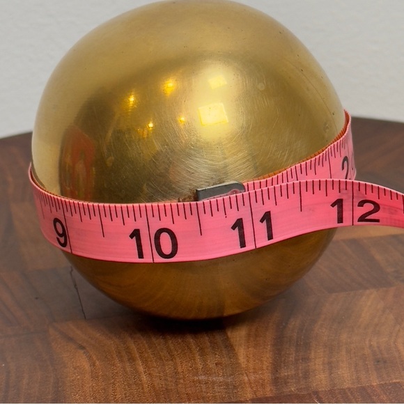 Vintage Decorative Brass Sphere Orb Ball 3.34” Diameter, 10 1/2” Circumference - Picture 6 of 7